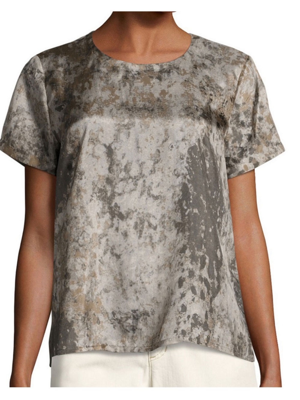 Eileen fisher silk top large mocha tidewater top Preowned